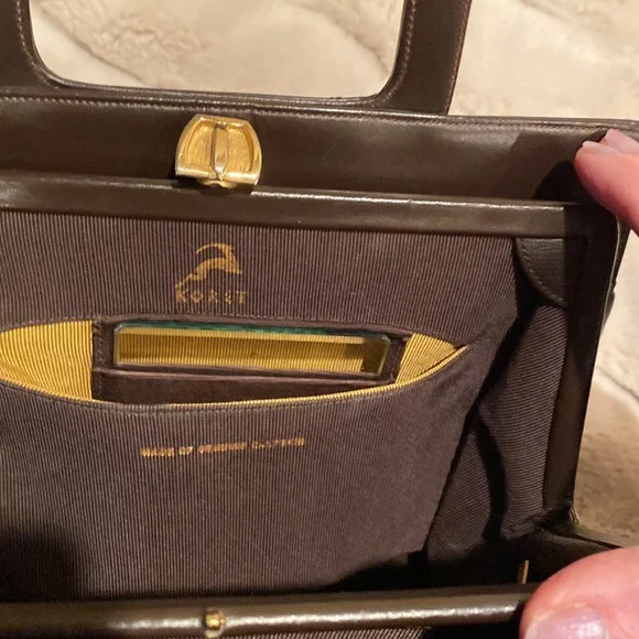 Structured Dark Brown Leather Top-Handle Women's Bag - Picture 3 of 11